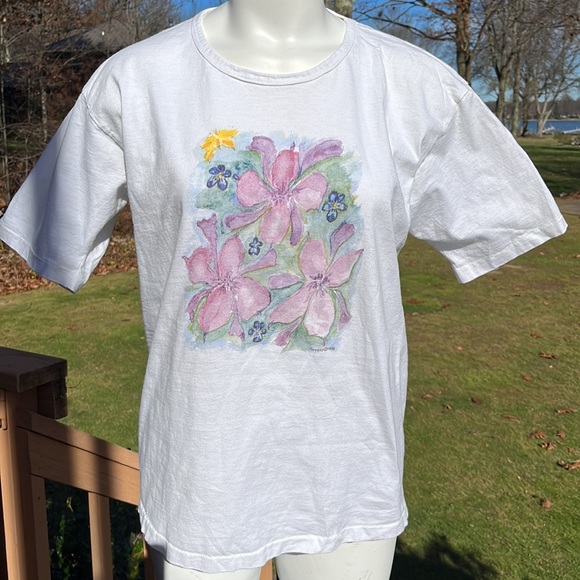 Artist design floral t-shirt L - Picture 1 of 6